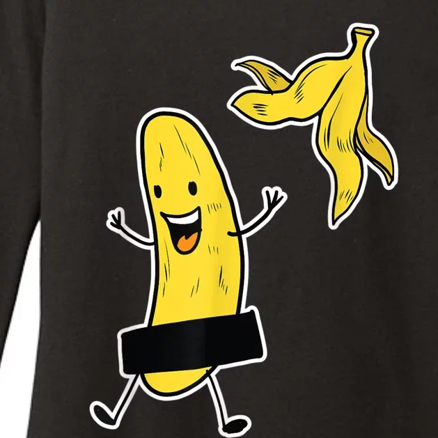 Funny Banana Striptease Cartoon Party Sweet Fun Outfit Womens CVC Long Sleeve Shirt