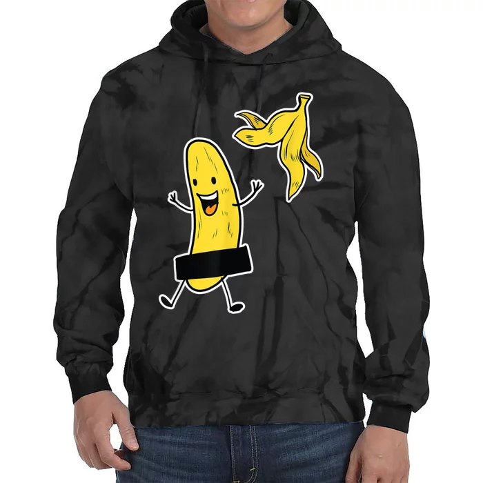 Funny Banana Striptease Cartoon Party Sweet Fun Outfit Tie Dye Hoodie