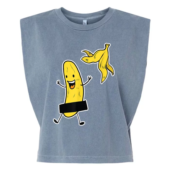 Funny Banana Striptease Cartoon Party Sweet Fun Outfit Garment-Dyed Women's Muscle Tee