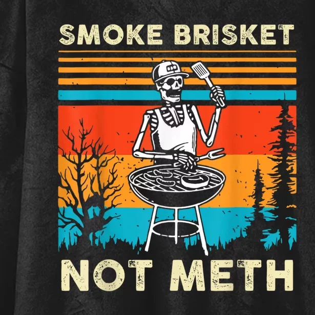 Funny Bbq Skeleton Smoke Brisket Not Meth Grilling Master Skeleton Chef Hooded Wearable Blanket