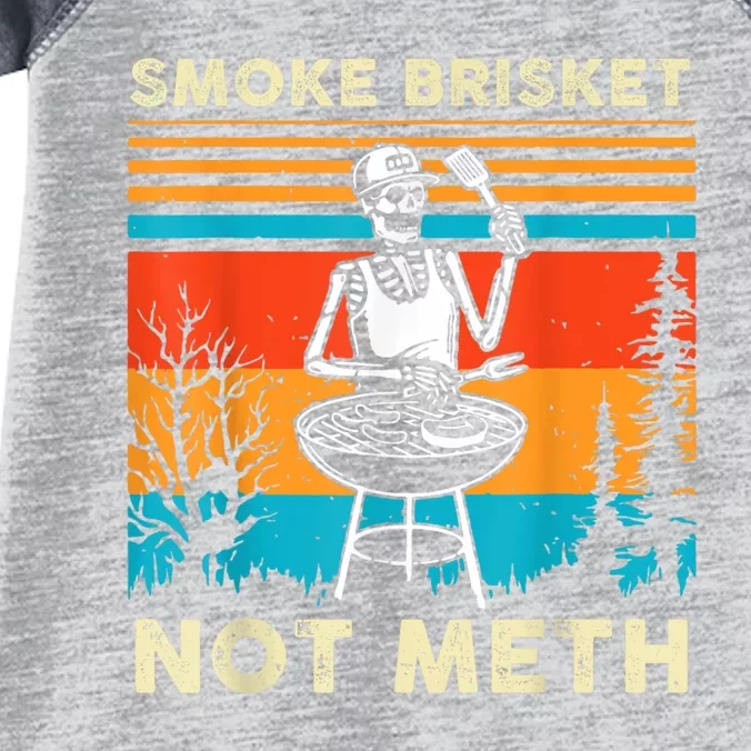 Funny Bbq Skeleton Smoke Brisket Not Meth Grilling Master Skeleton Chef Infant Baby Jersey Bodysuit