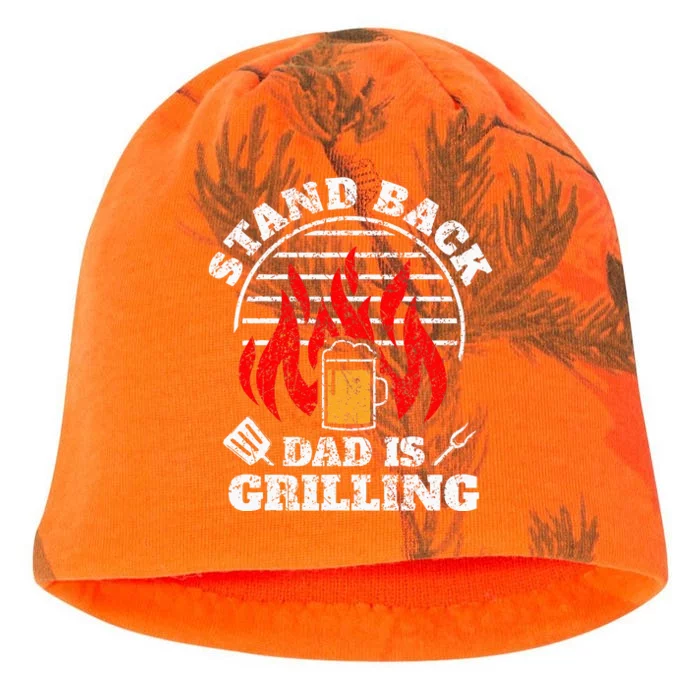 Funny BBQ Smoker Stand Back Dad Is Grilling Fathers Day Kati - Camo Knit Beanie