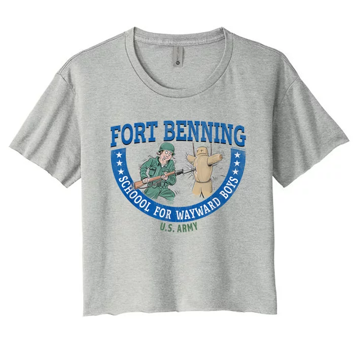 Fort Benning School For Wayward Boys, Retro Looklights Women's Crop Top Tee