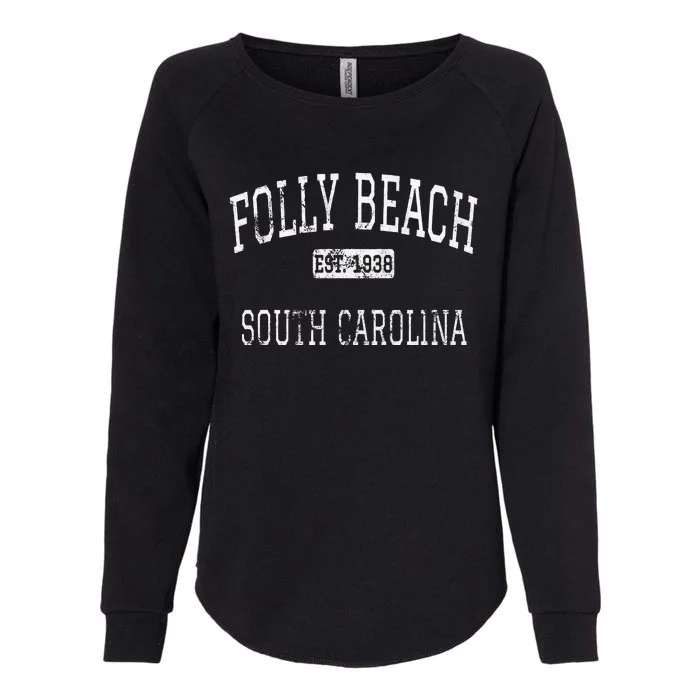 Folly Beach South Carolina Sc Vintage Womens California Wash Sweatshirt