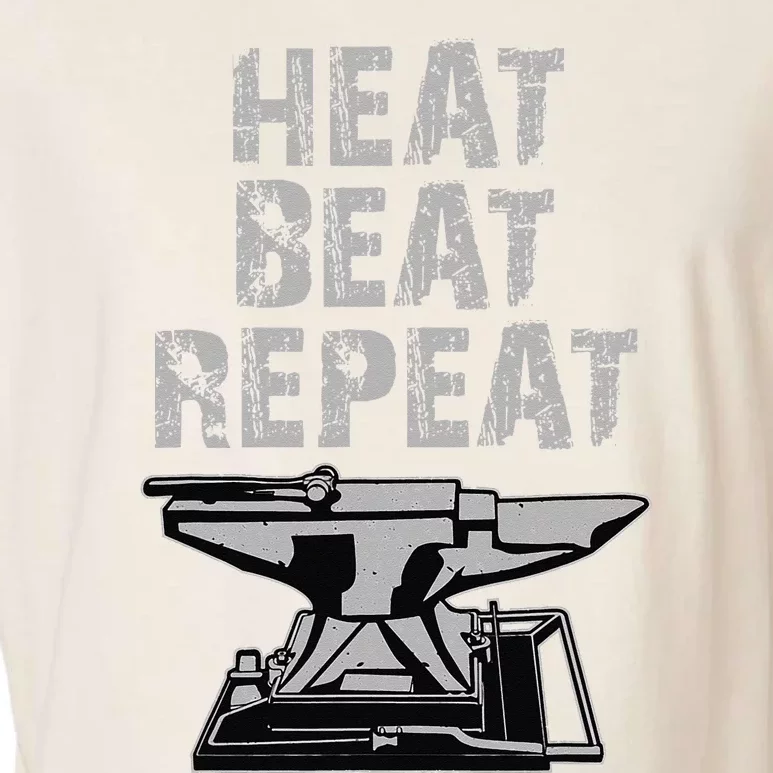 Funny Black Smithing Gift Heat Beat Repeat Garment-Dyed Women's Muscle Tee