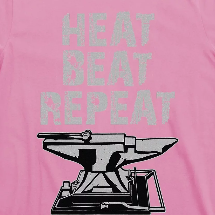 Funny Black Smithing Gift Heat Beat Repeat T-Shirt