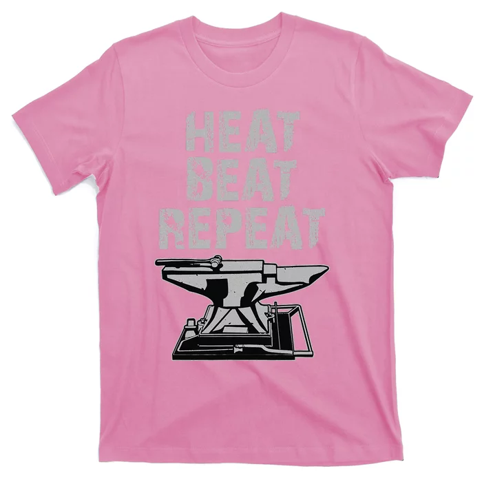 Funny Black Smithing Gift Heat Beat Repeat T-Shirt