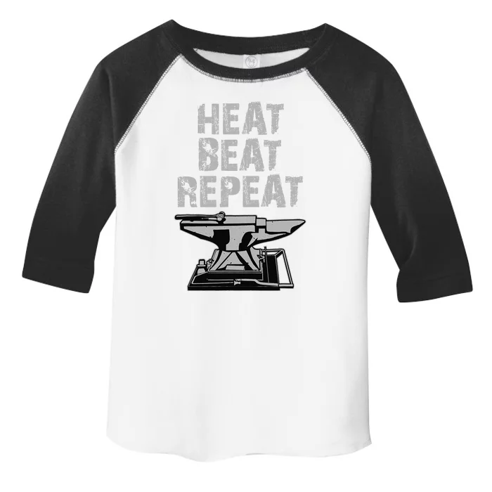 Funny Black Smithing Gift Heat Beat Repeat Toddler Fine Jersey T-Shirt