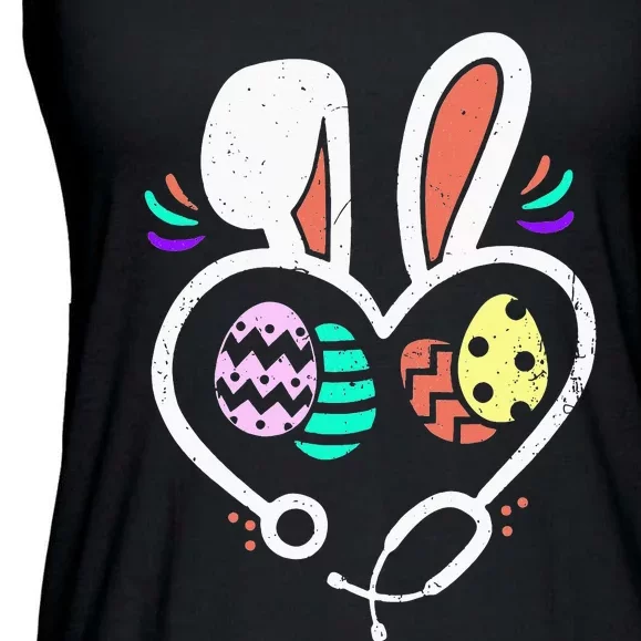 Funny Bunny Stethoscope Nurse Life Egg Happy Easter Day Ladies Essential Flowy Tank