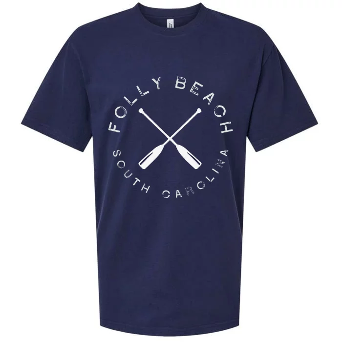 Folly Beach South Carolina Vintage Sueded Cloud Jersey T-Shirt