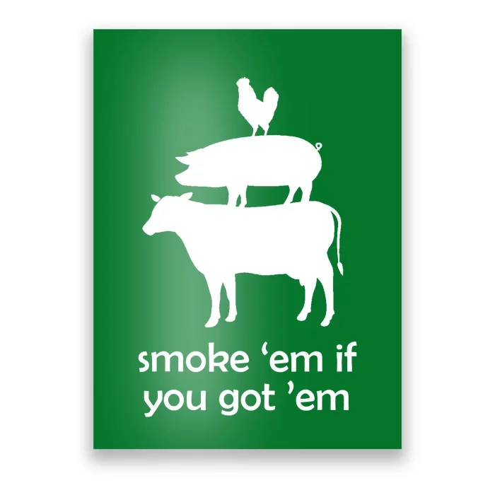 Funny BBQ Smoking Meat Smoker Accessories Grilling Poster