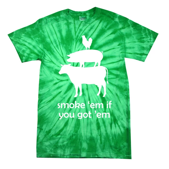 Funny BBQ Smoking Meat Smoker Accessories Grilling Tie-Dye T-Shirt