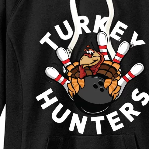 Funny Bowling Shirts For Turkey Hunters Women's Fleece Hoodie