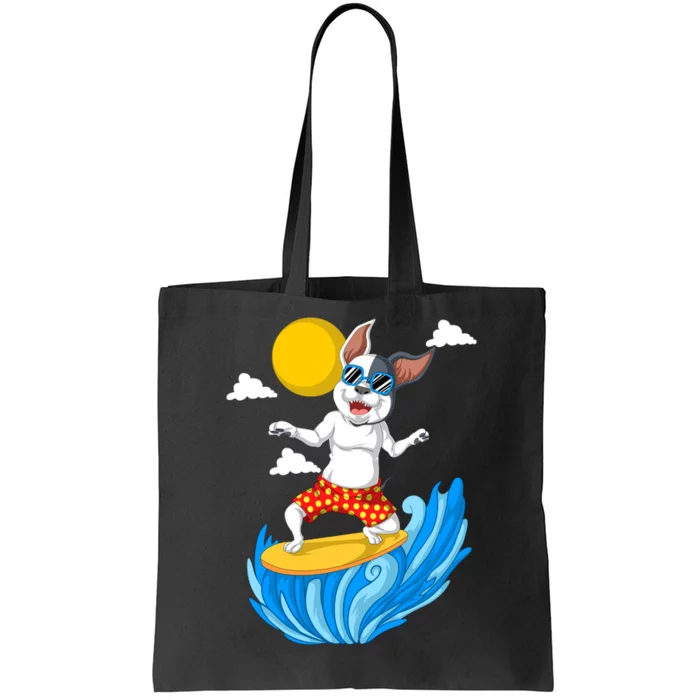 French Bulldog Surfing Tote Bag