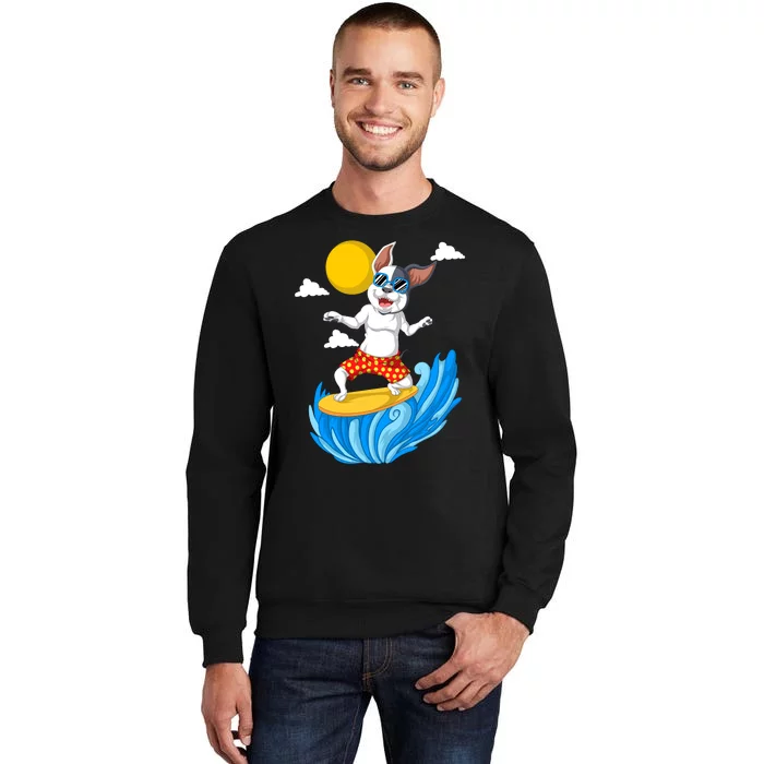 French Bulldog Surfing Tall Sweatshirt