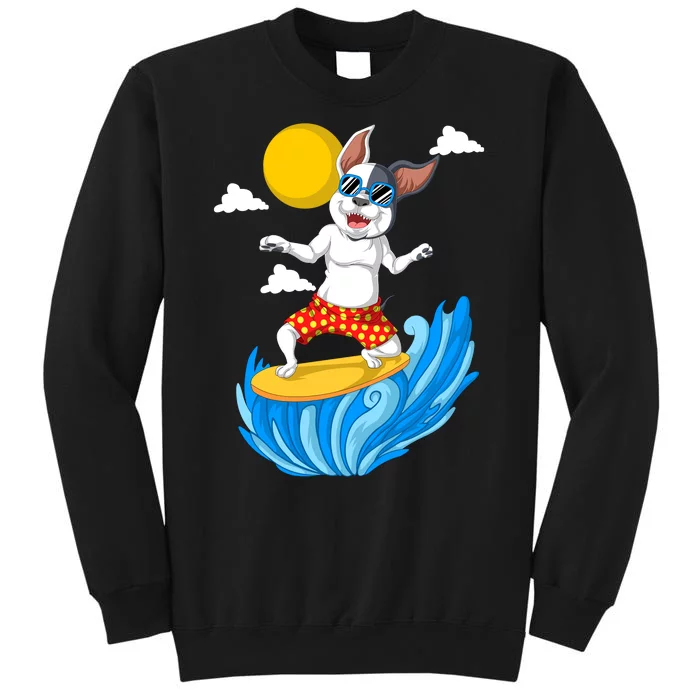 French Bulldog Surfing Tall Sweatshirt