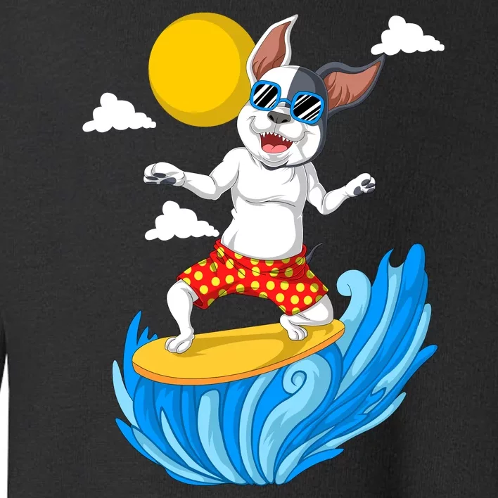 French Bulldog Surfing Toddler Sweatshirt