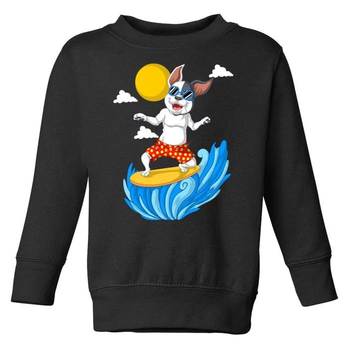 French Bulldog Surfing Toddler Sweatshirt