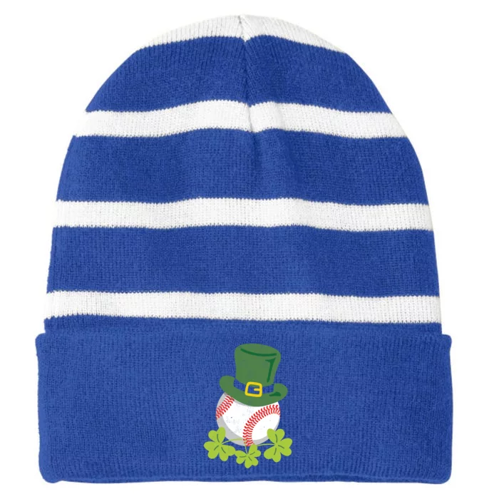 Fun Baseball St Patrick's Design For Paddy's Day Fans Meaningful Gift Striped Beanie with Solid Band