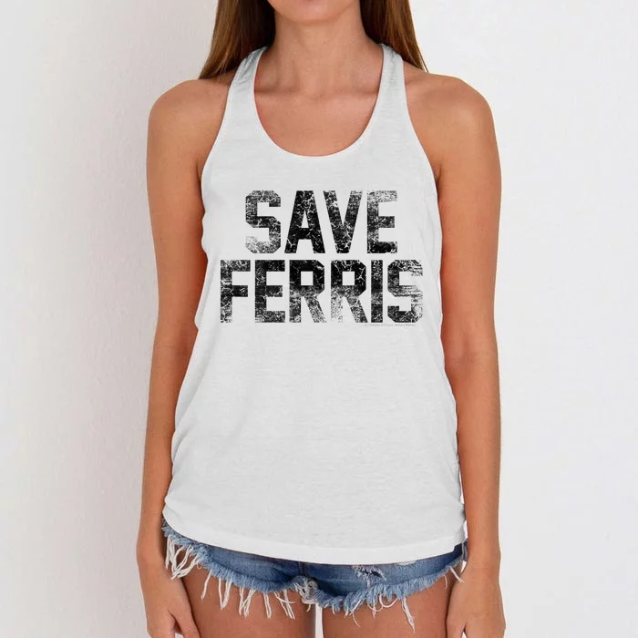 F.E.R.R.I.S Bueller Save F.E.R.R.I.S Women's Knotted Racerback Tank