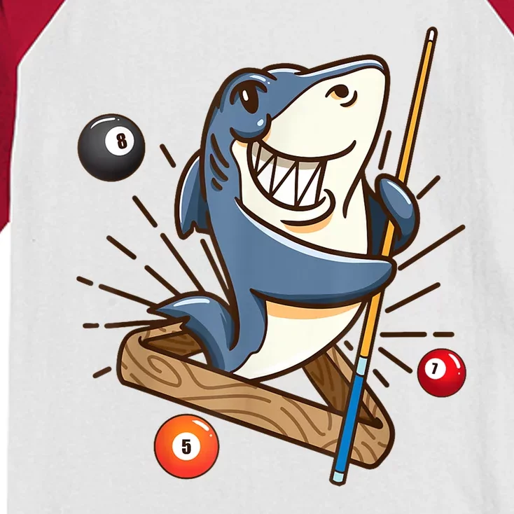 Funny Billiards Shark Hustler Pool Girl Snooker Gifts Kids Colorblock Raglan Jersey