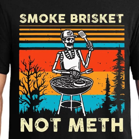 Funny BBQ Skeleton Smoke Brisket Not Meth Grilling Master Pajama Set