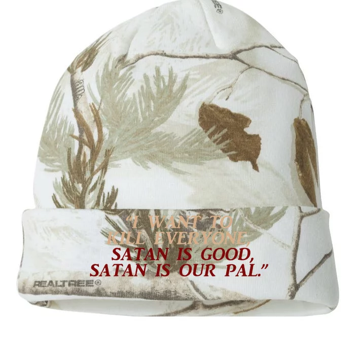 Funny Burbs Satan Chant By The Klopek Kati - 12in Camo Beanie