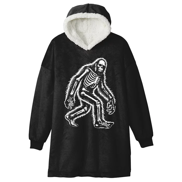 Funny Bigfoot Sasquatch Halloween Skeleton Hooded Wearable Blanket