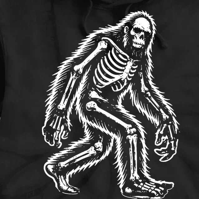 Funny Bigfoot Sasquatch Halloween Skeleton Tie Dye Hoodie