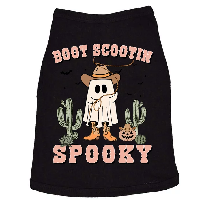 Funny Boot Scootin Spooky Cowboy Ghost Halloween Doggie Tank