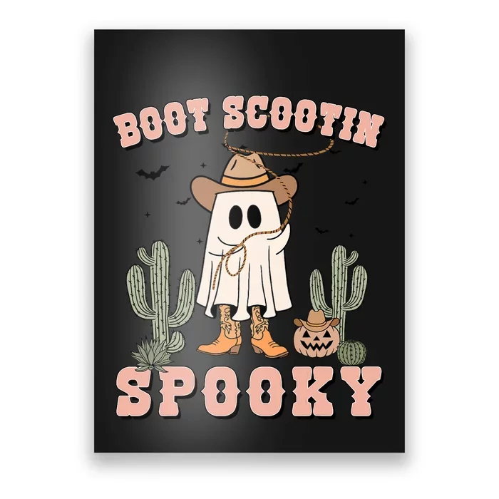 Funny Boot Scootin Spooky Cowboy Ghost Halloween Poster