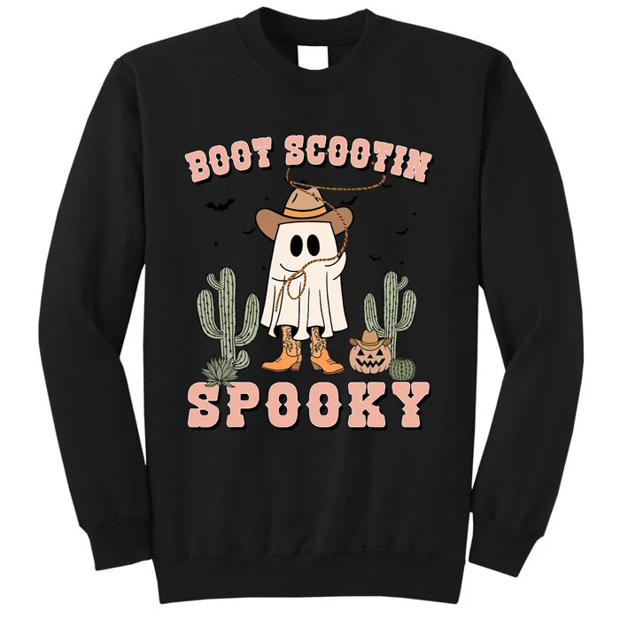 Funny Boot Scootin Spooky Cowboy Ghost Halloween Tall Sweatshirt