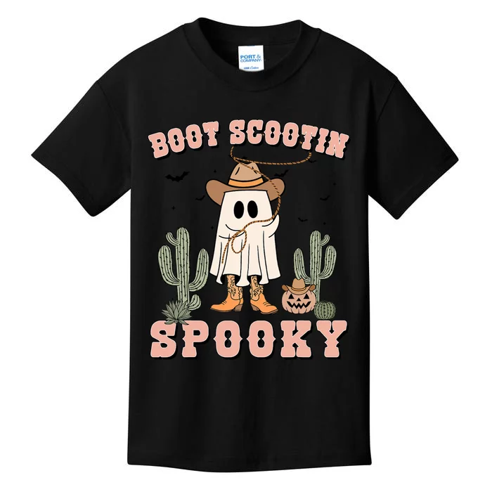 Funny Boot Scootin Spooky Cowboy Ghost Halloween Kids T-Shirt