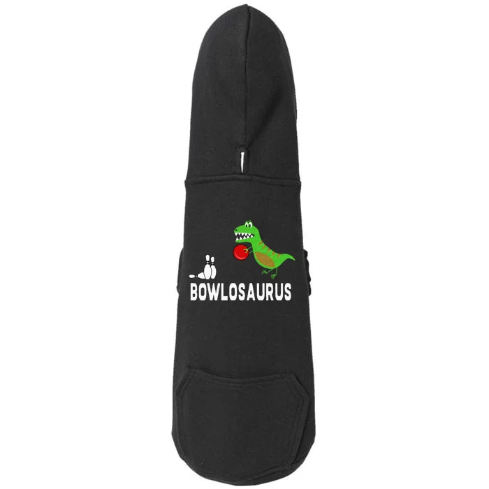 Funny Bowling S Dinosaur Bowler Dino Gift Idea Doggie 3-End Fleece Hoodie