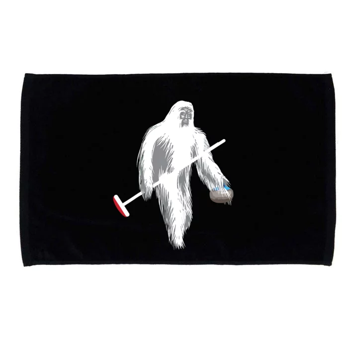 Funny Bigfoot Sasquatch Curling Cute Winter Gift Microfiber Hand Towel