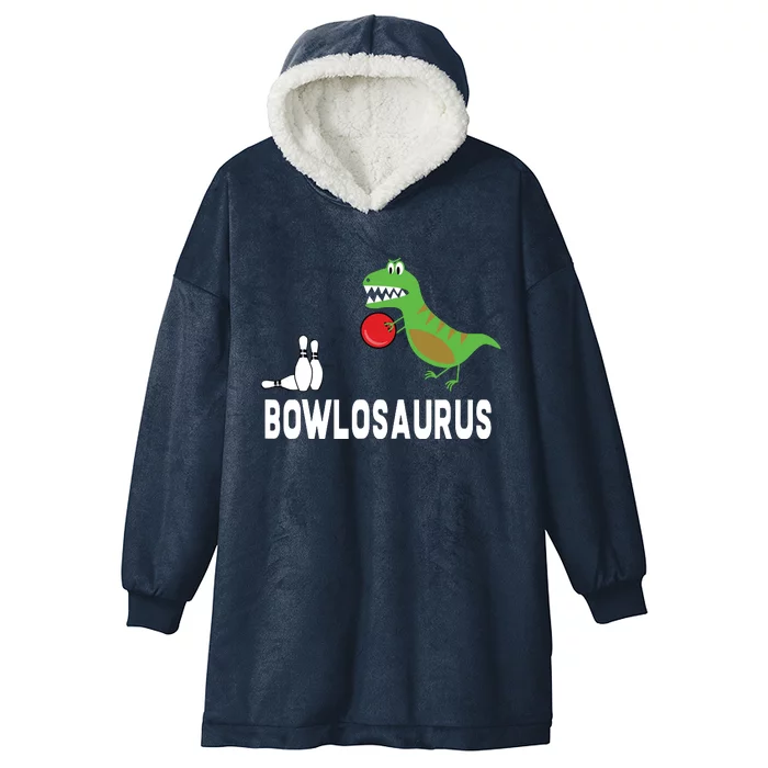 Funny Bowling Shirts Dinosaur Bowler Dino Gift Idea Hooded Wearable Blanket