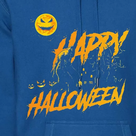 Funny Bigfoot Sasquatch Believer Happy Halloween Costume Premium Hoodie