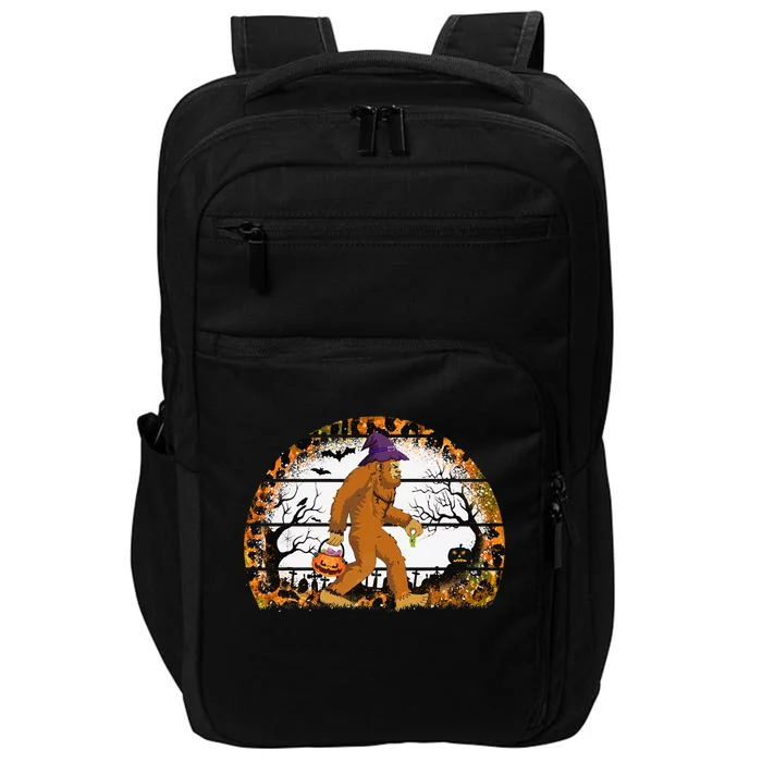 Funny Bigfoot Sasquatch Halloween Pumpkin Trick Or Treat Gift Impact Tech Backpack