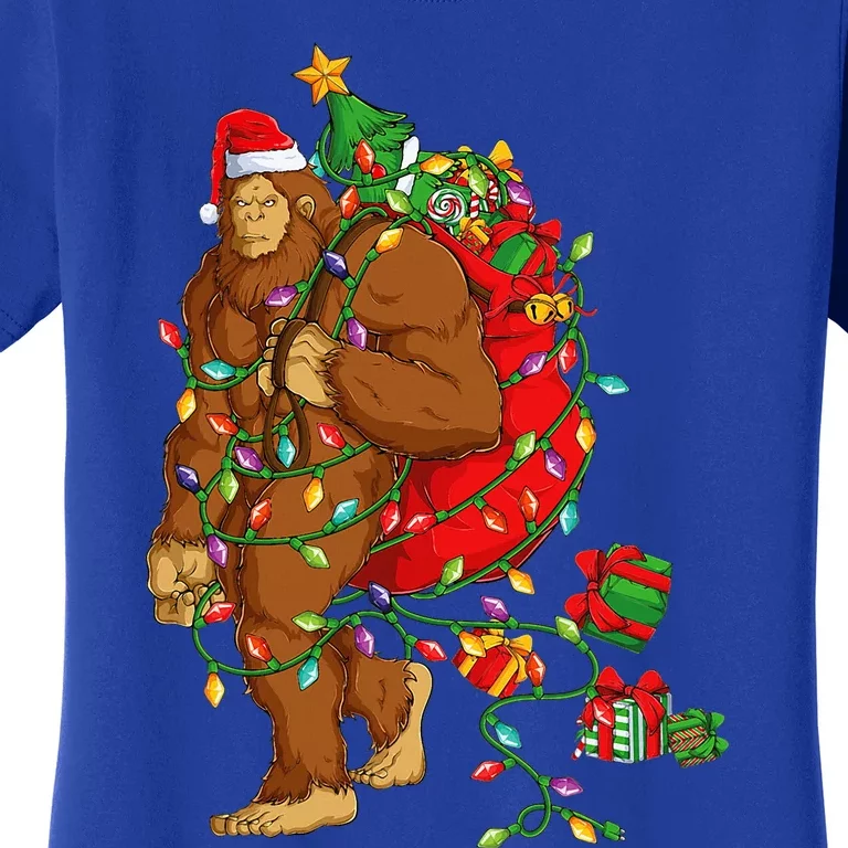 Festive Bigfoot Sasquatch Holiday Pajamas Women's T-Shirt