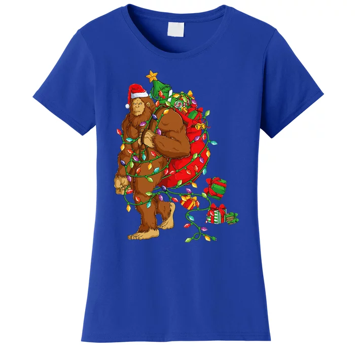 Festive Bigfoot Sasquatch Holiday Pajamas Women's T-Shirt