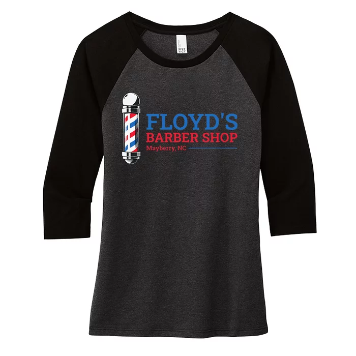 Floyds Barber Shop Mayberry North Carolina Women's Tri-Blend 3/4-Sleeve Raglan Shirt