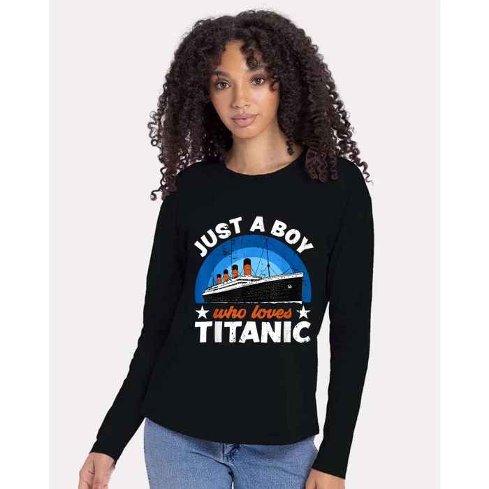 For Boy S Who Just Love The Rms Titanic Womens Cotton Relaxed Long Sleeve T-Shirt