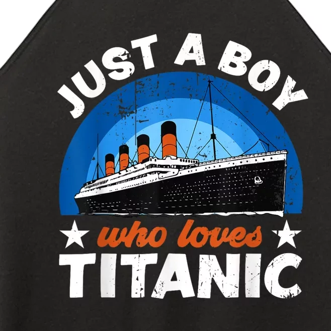 For Boy S Who Just Love The Rms Titanic Women’s Perfect Tri Rocker Tank