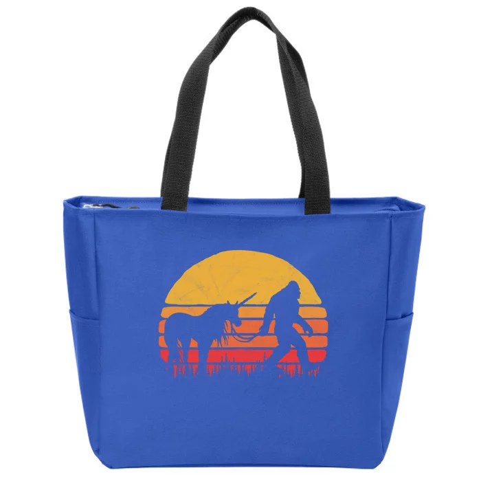 Funny Bigfoot / Sasquatch And Unicorn Gift Believe! Zip Tote Bag