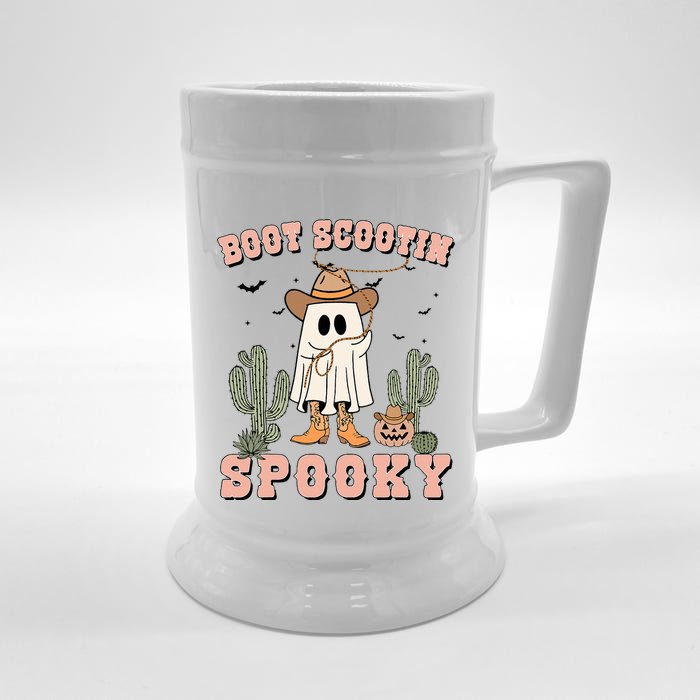 Funny Boot Scootin Spooky Cowboy Ghost Halloween Front & Back Beer Stein