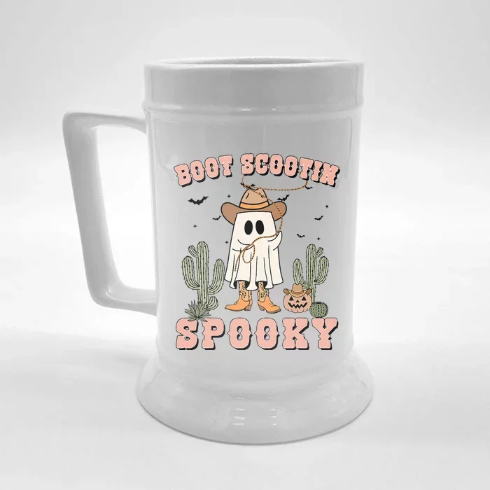 Funny Boot Scootin Spooky Cowboy Ghost Halloween Front & Back Beer Stein