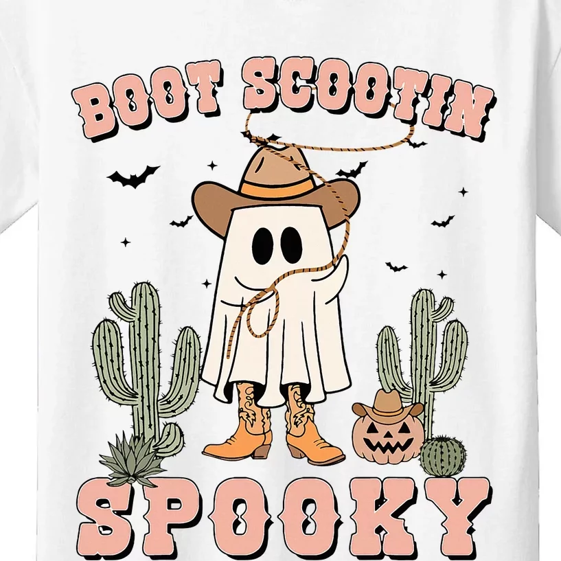 Funny Boot Scootin Spooky Cowboy Ghost Halloween Kids T-Shirt