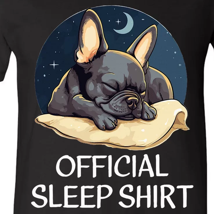 French Bulldog Sleep For Frenchie Lover V-Neck T-Shirt