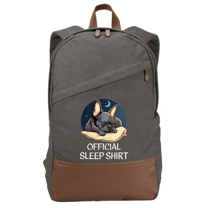 French Bulldog Sleep For Frenchie Lover Cotton Canvas Backpack