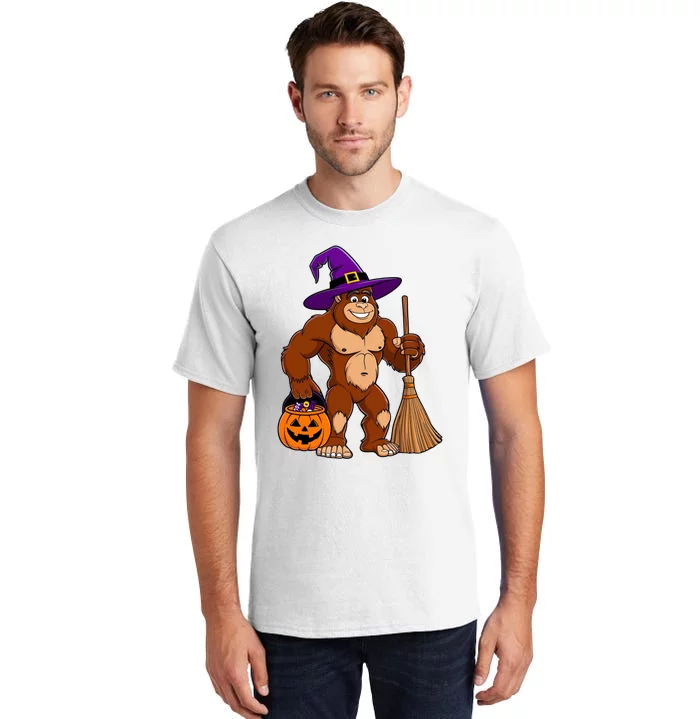 Funny Bigfoot Sasquatch Witch Halloween Costume Tall T-Shirt